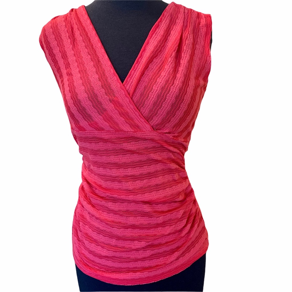 Ann Taylor Cross Over Striped Sleeveless Top